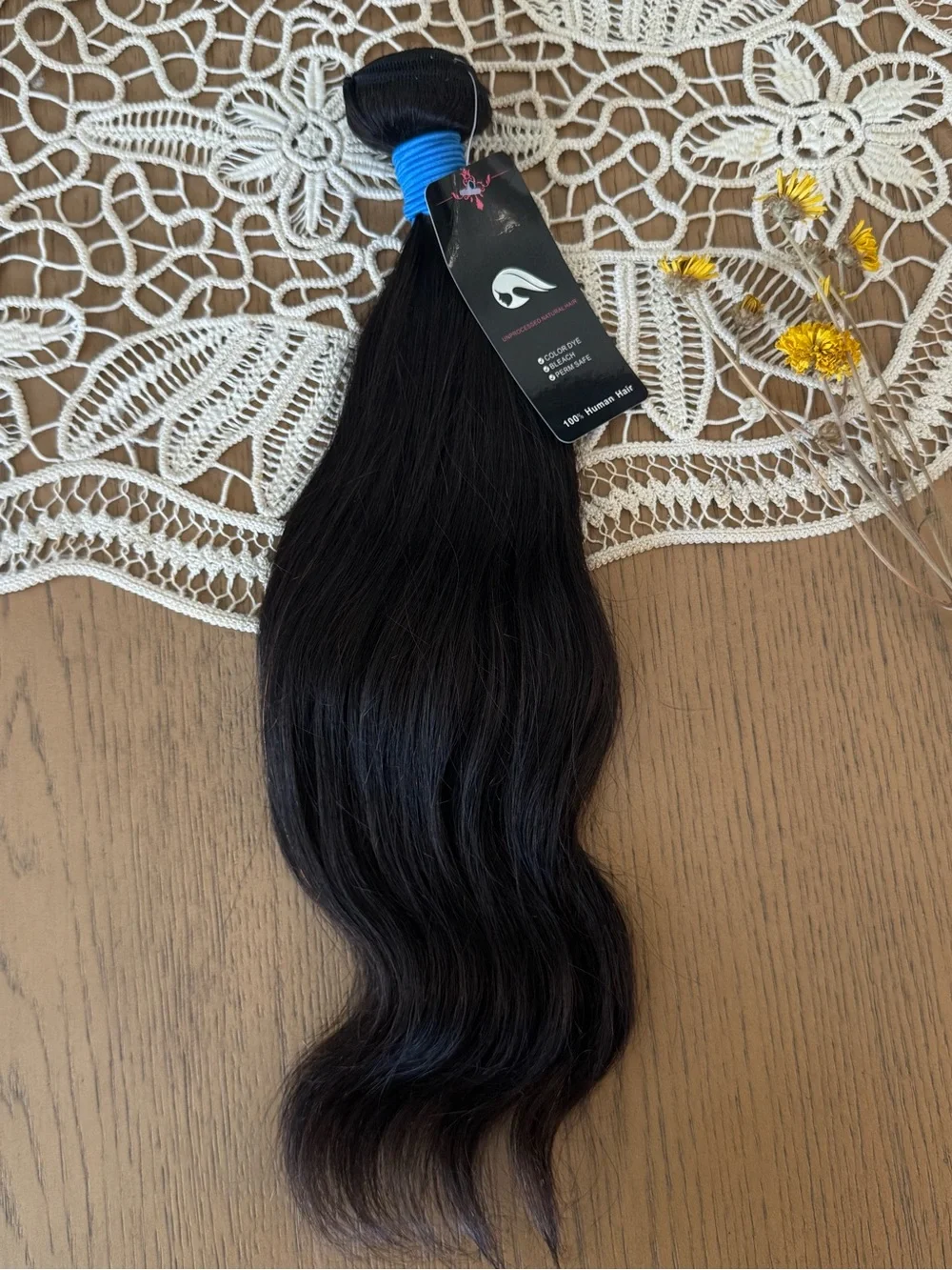 16” 100% Human Hair Weft Body Wave Hair Extension Bundle Natural Black Remy Hair